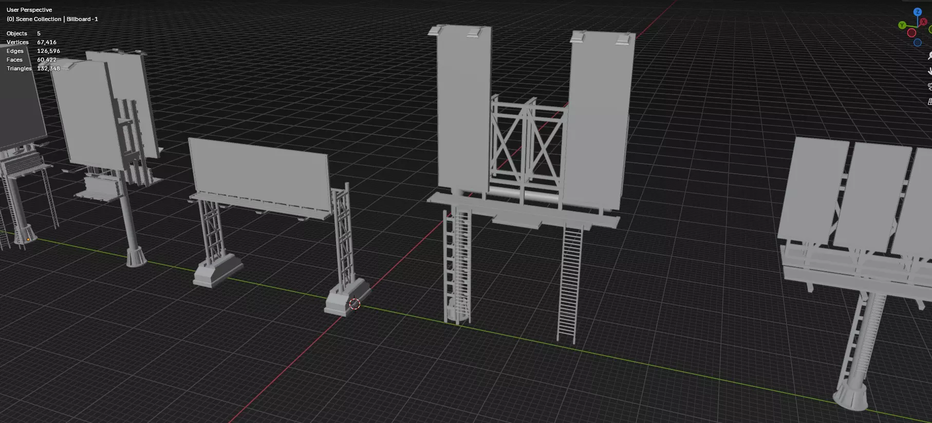 Advertisement And Street Billboards Pack - 3 - 20 Assets 3D model_63