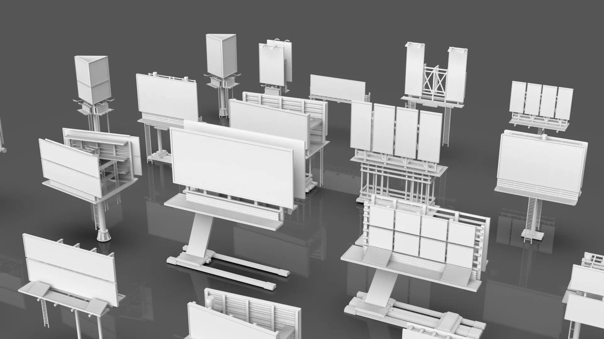 Advertisement And Street Billboards Pack - 3 - 20 Assets 3D model_6