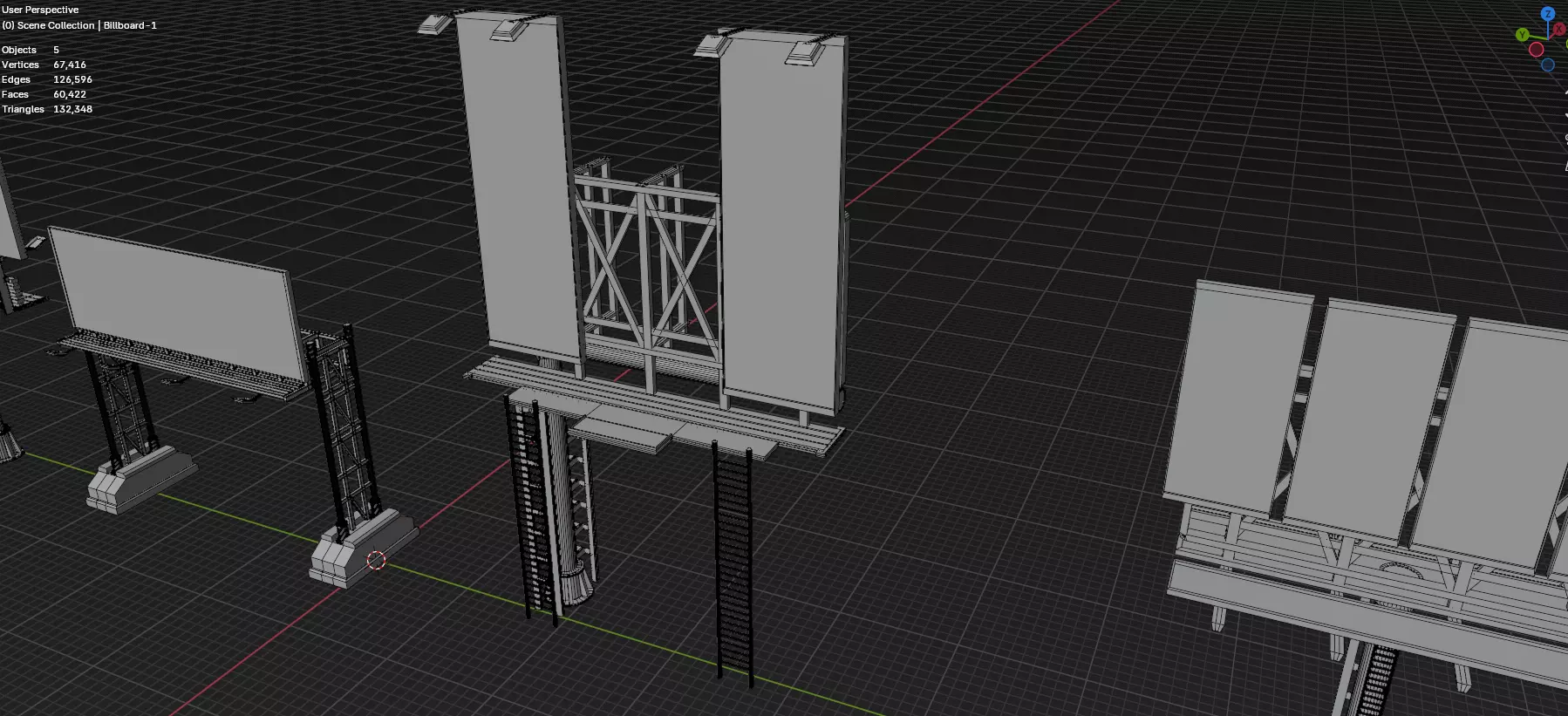 Advertisement And Street Billboards Pack - 3 - 20 Assets 3D model_42