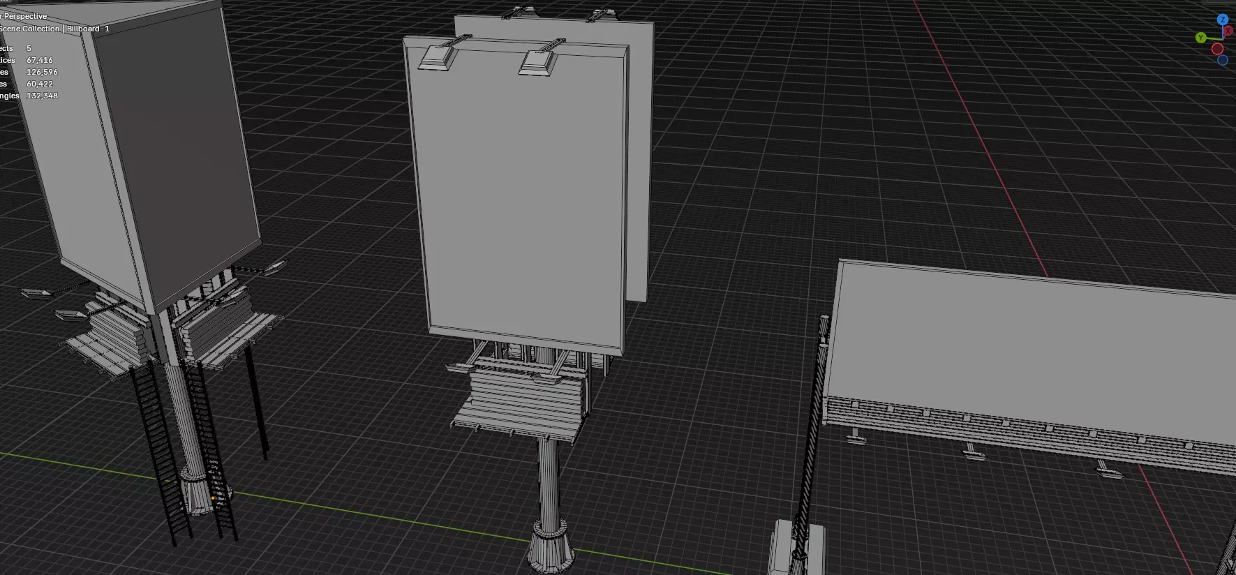 Advertisement And Street Billboards Pack - 3 - 20 Assets 3D model_38