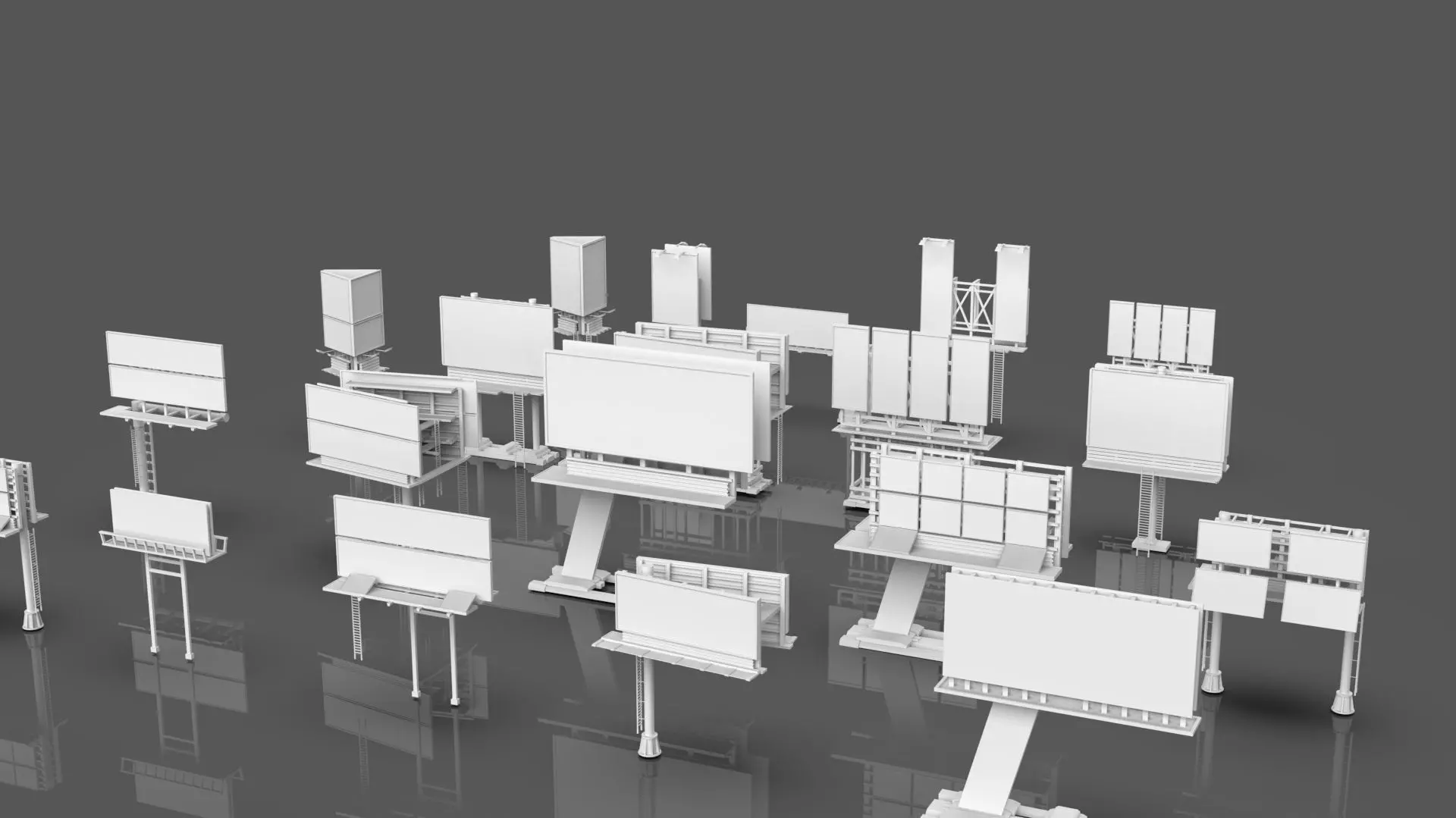 Advertisement And Street Billboards Pack - 3 - 20 Assets 3D model_7