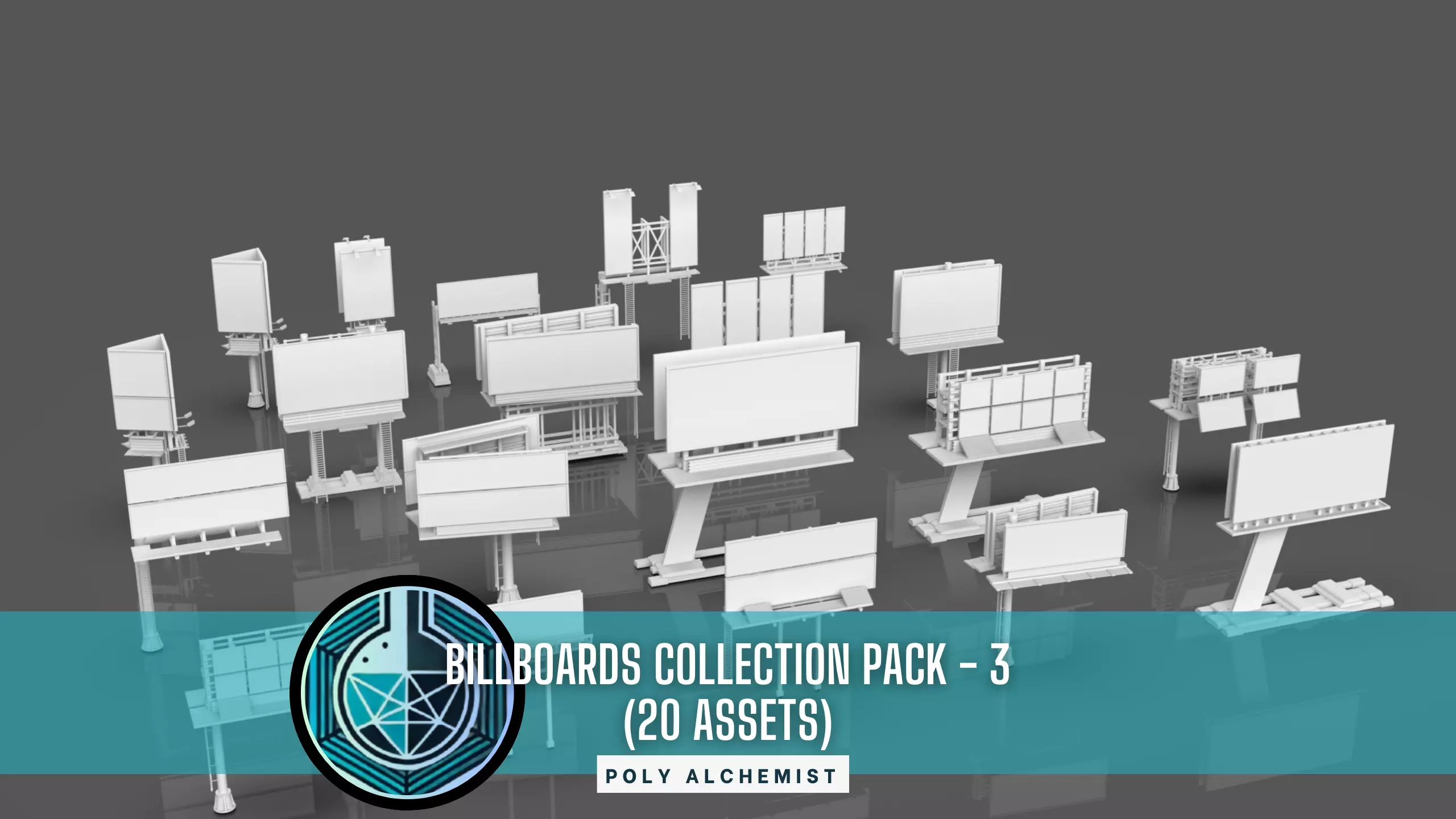 Advertisement And Street Billboards Pack - 3 - 20 Assets 3D model_0