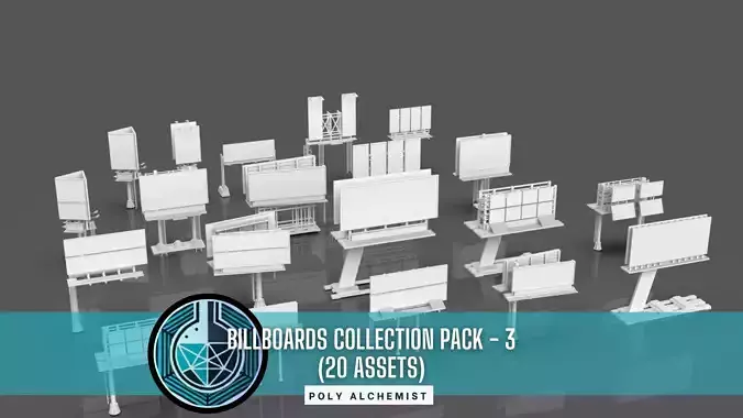 Advertisement And Street Billboards Pack - 3 - 20 Assets 3D model Advertisement And Street Billboards Pack - 3 - 20 Assets 3D model
