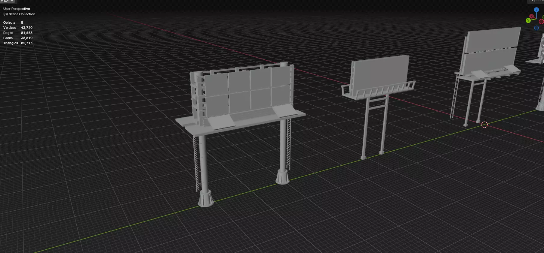 Advertisement And Street Billboards Pack - 3 - 20 Assets 3D model_83