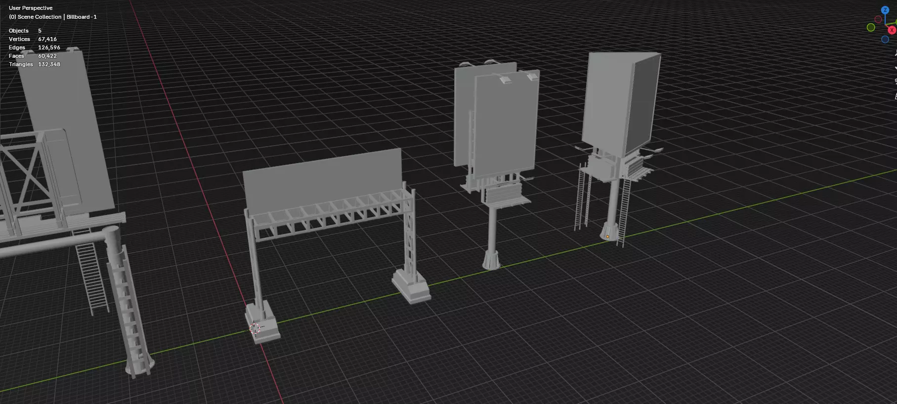 Advertisement And Street Billboards Pack - 3 - 20 Assets 3D model_66