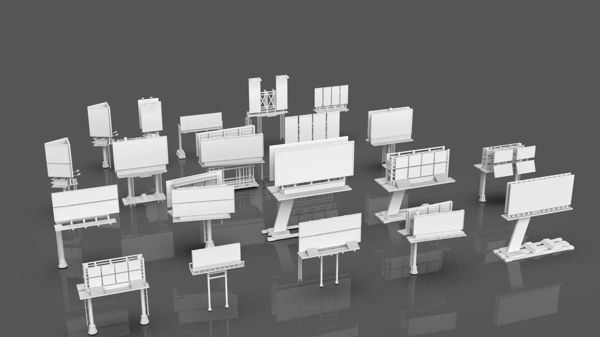 Advertisement And Street Billboards Pack - 3 - 20 Assets 3D model_1