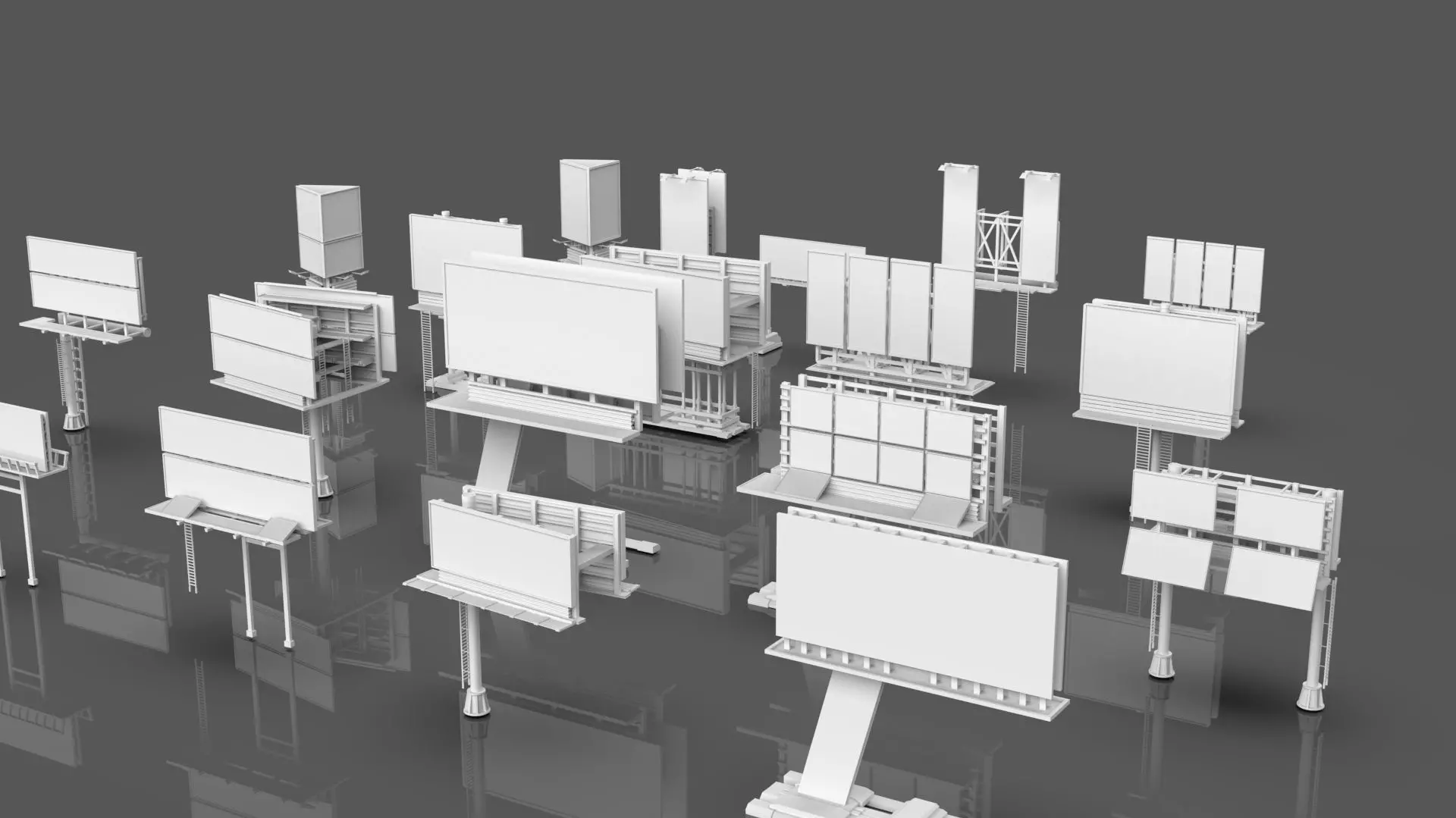 Advertisement And Street Billboards Pack - 3 - 20 Assets 3D model_4