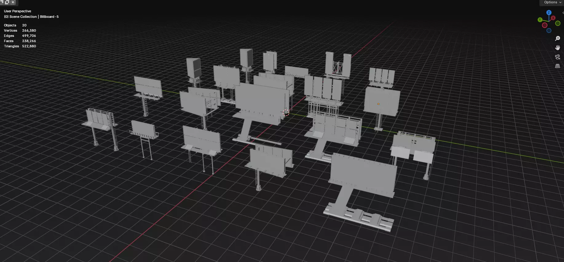 Advertisement And Street Billboards Pack - 3 - 20 Assets 3D model_92