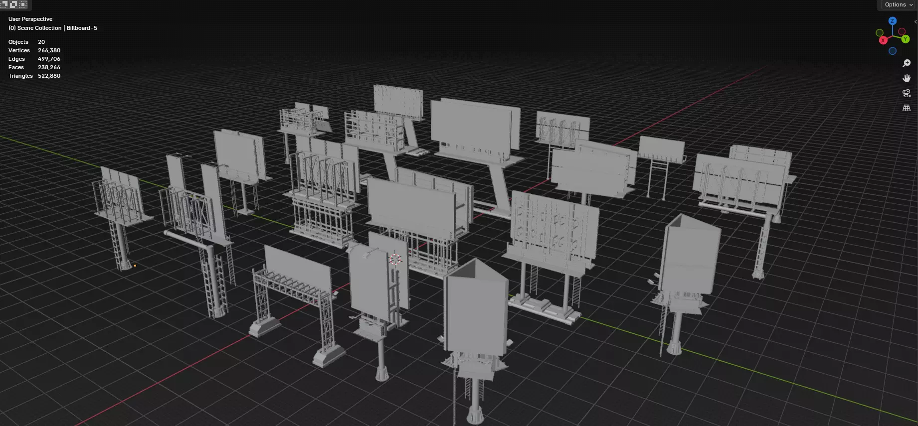 Advertisement And Street Billboards Pack - 3 - 20 Assets 3D model_95