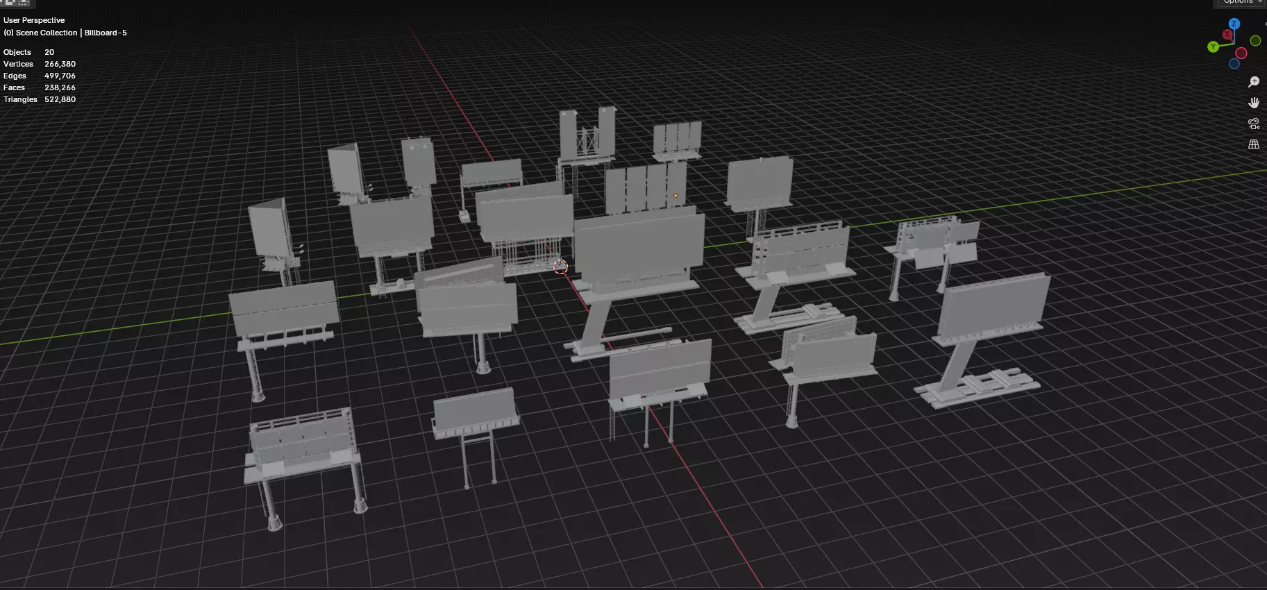 Advertisement And Street Billboards Pack - 3 - 20 Assets 3D model_93