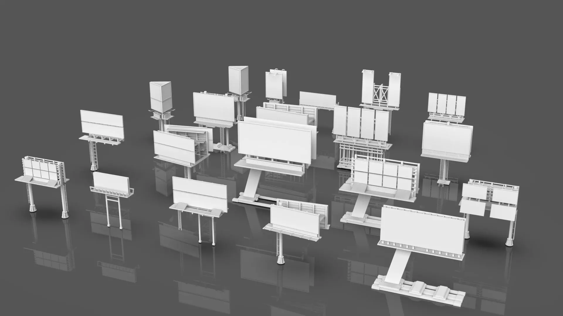 Advertisement And Street Billboards Pack - 3 - 20 Assets 3D model_2