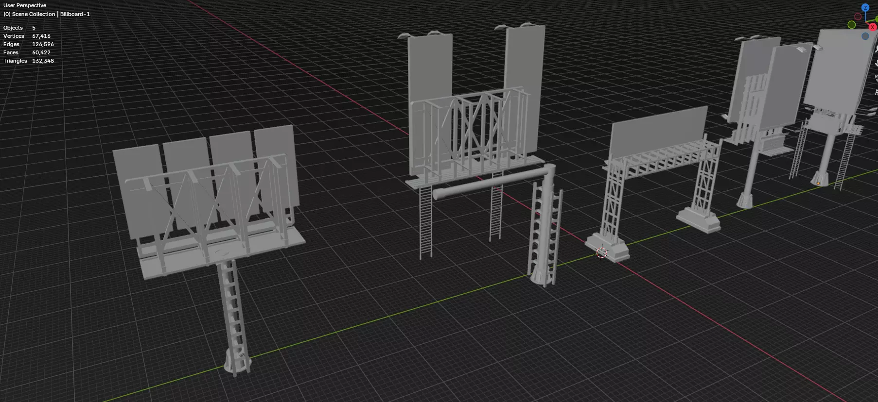 Advertisement And Street Billboards Pack - 3 - 20 Assets 3D model_64