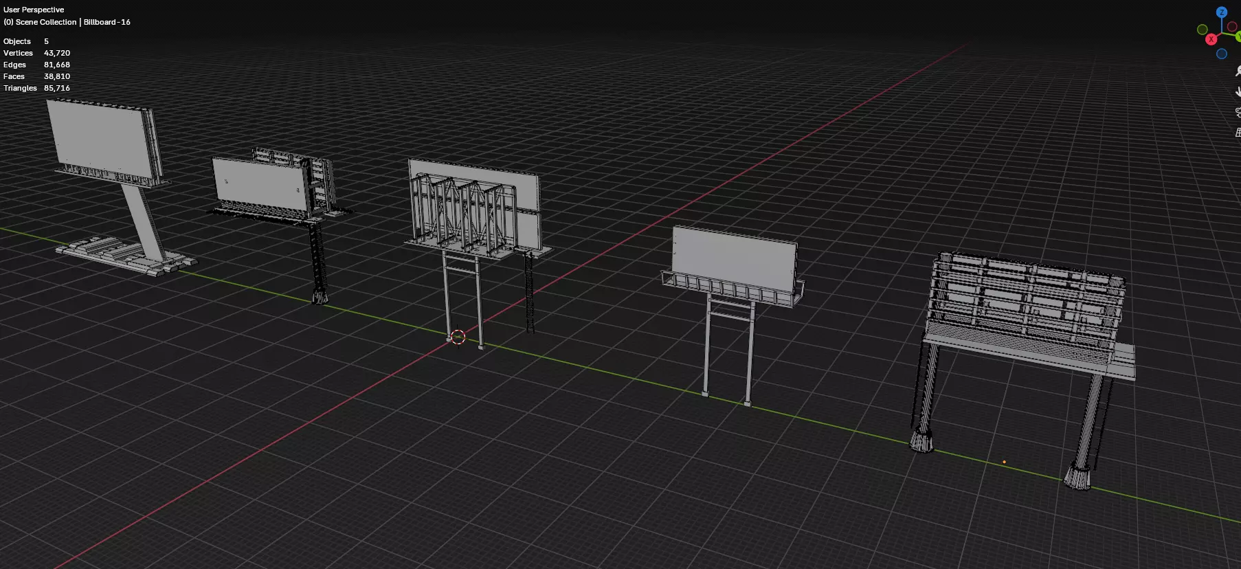 Advertisement And Street Billboards Pack - 3 - 20 Assets 3D model_32