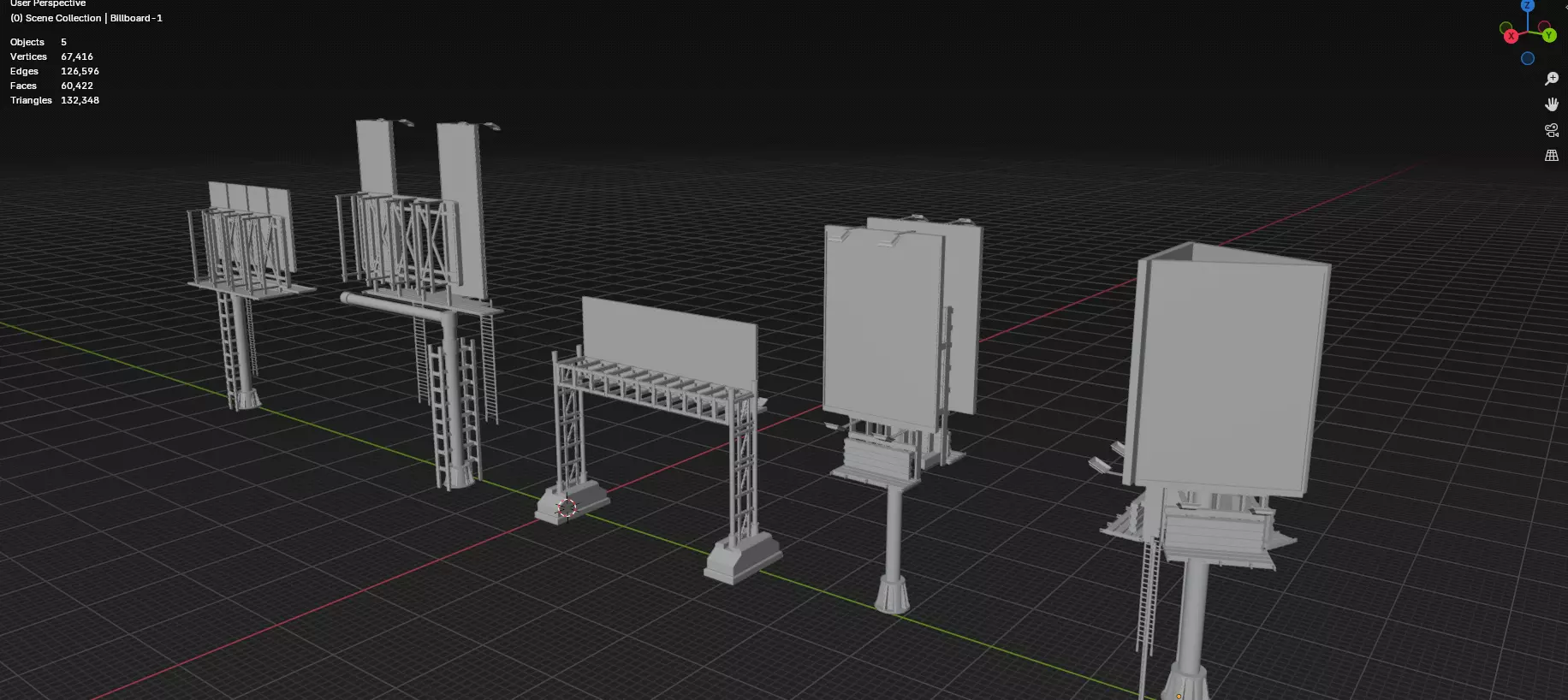 Advertisement And Street Billboards Pack - 3 - 20 Assets 3D model_67