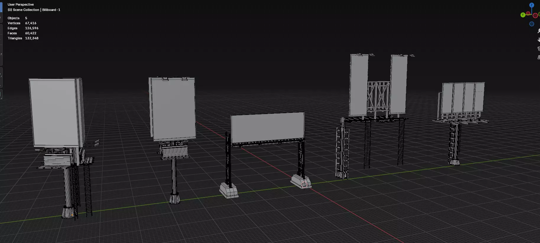 Advertisement And Street Billboards Pack - 3 - 20 Assets 3D model_19