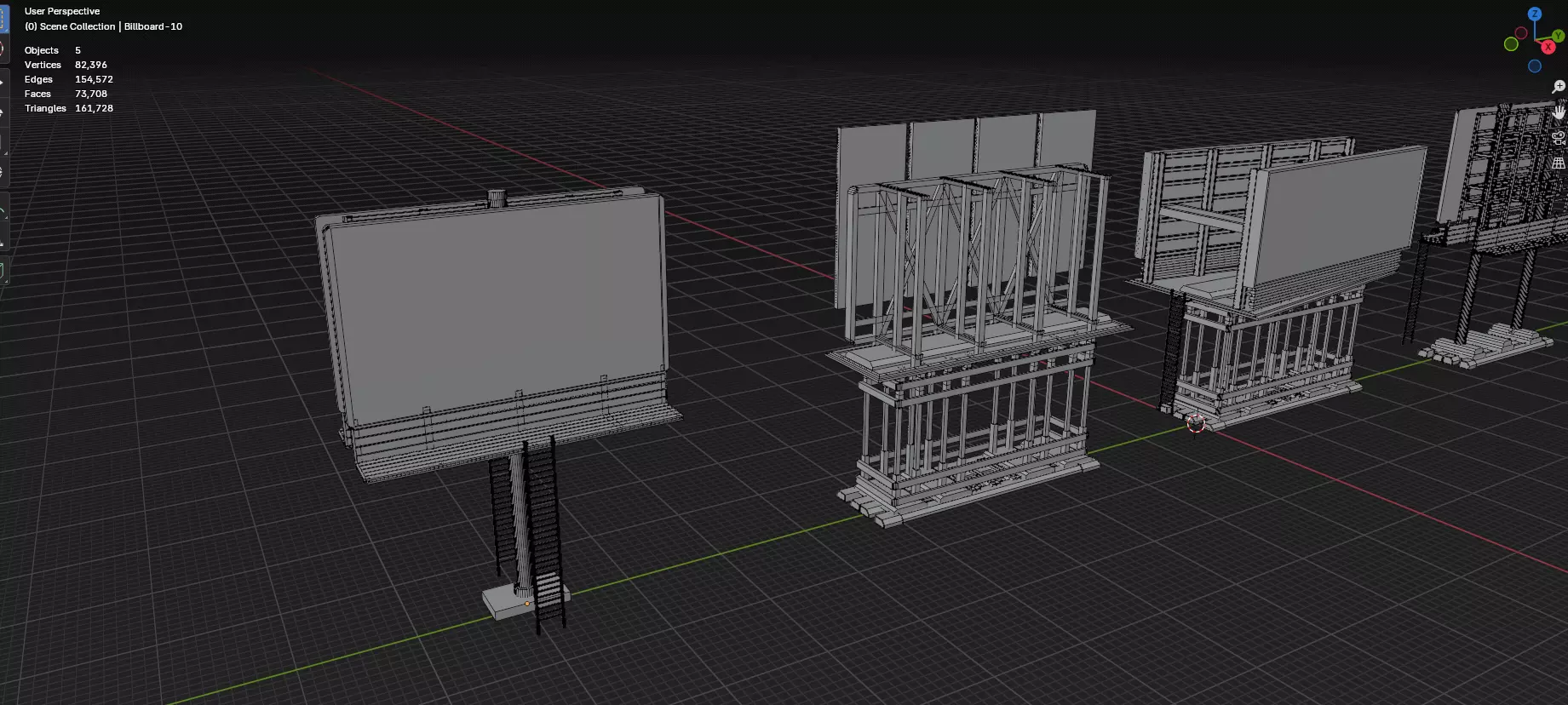 Advertisement And Street Billboards Pack - 3 - 20 Assets 3D model_36