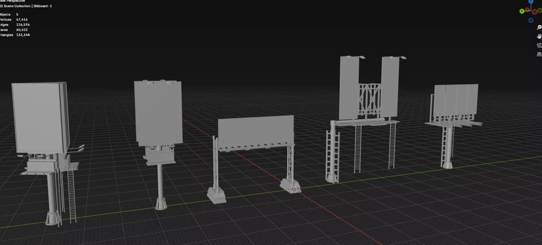 Advertisement And Street Billboards Pack - 3 - 20 Assets 3D model_68