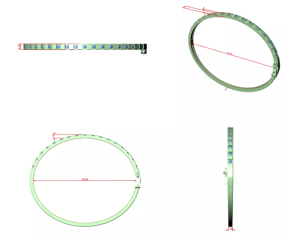 Tennis Bracelet 3dm stl renders Animation video details  3D print model_12