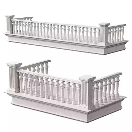 Classical Balcony With Marble Baluster Detailing