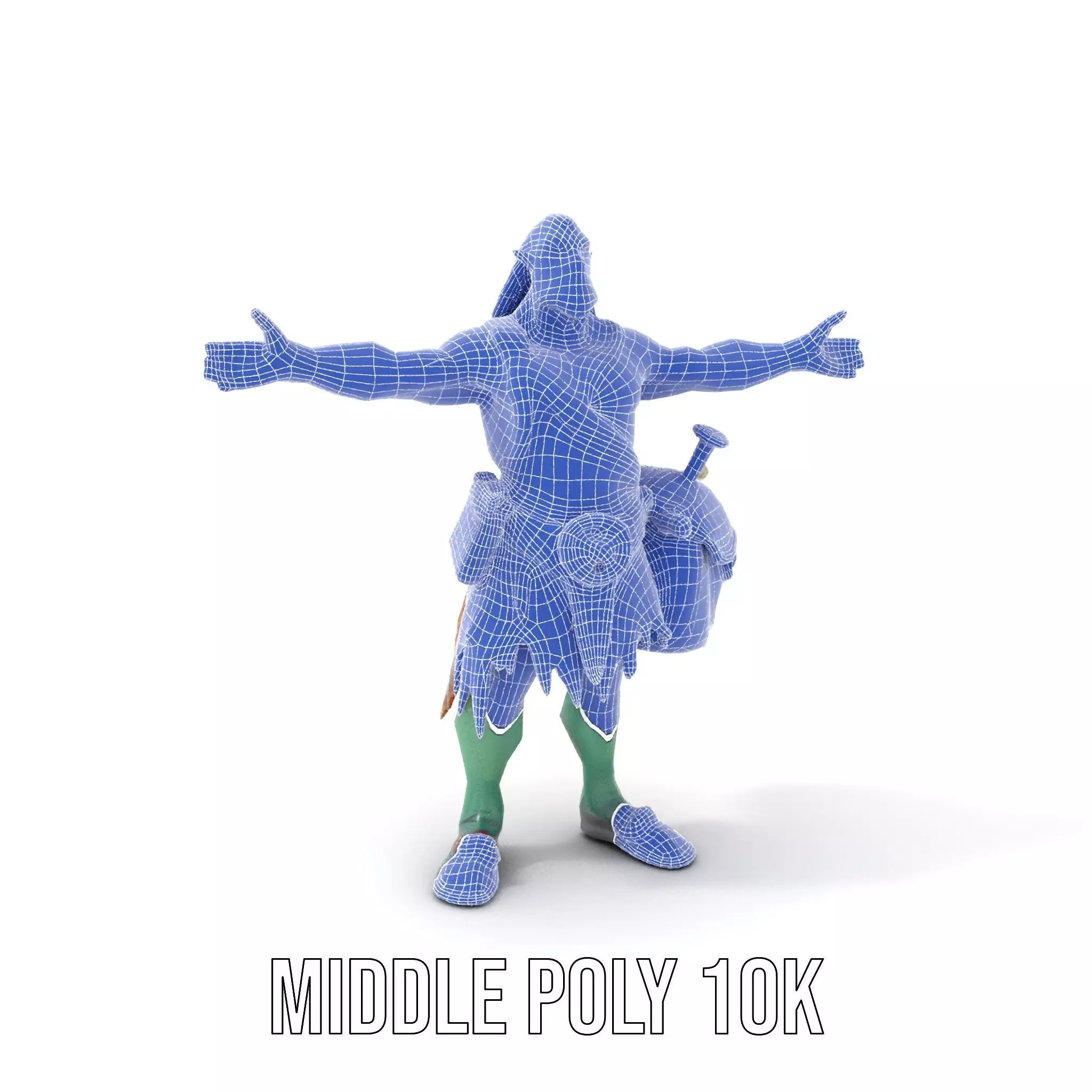 Orc Warrior Character Model Pack with Accessories Low-poly 3D model_22