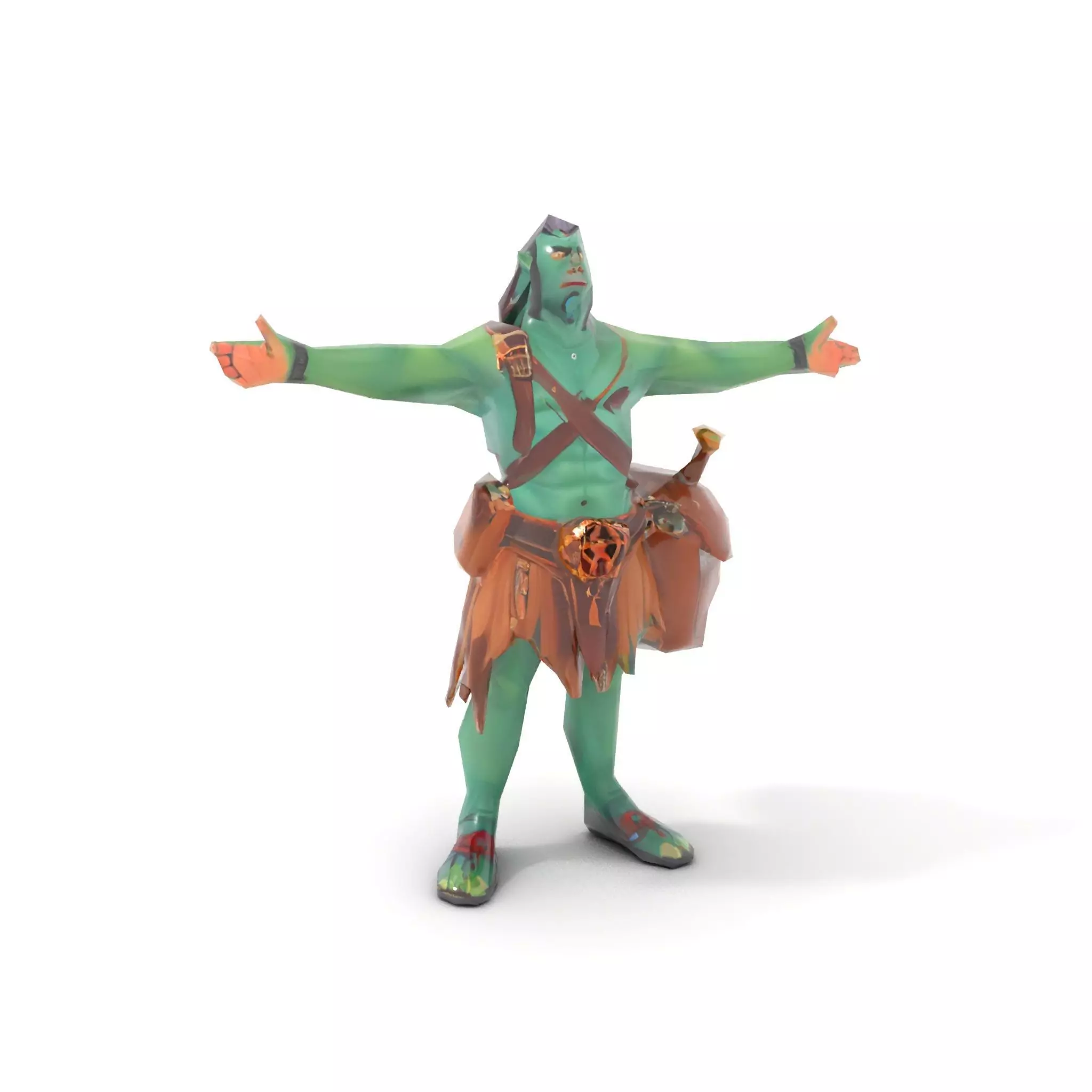 Orc Warrior Character Model Pack with Accessories Low-poly 3D model_17