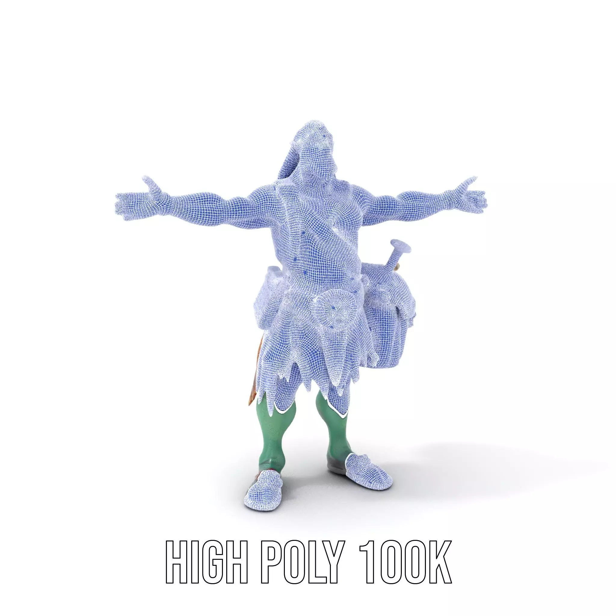 Orc Warrior Character Model Pack with Accessories Low-poly 3D model_5