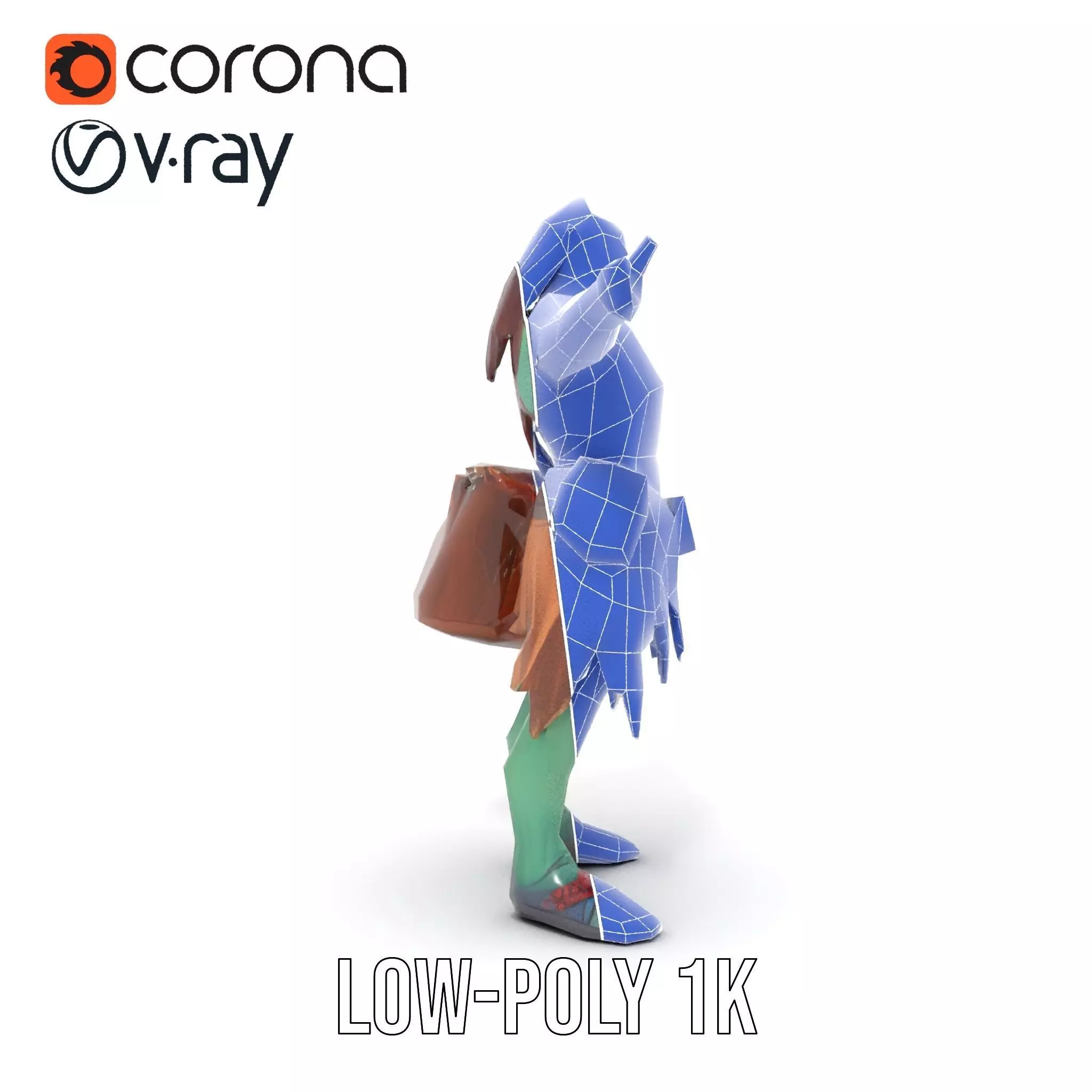 Orc Warrior Character Model Pack with Accessories Low-poly 3D model_20