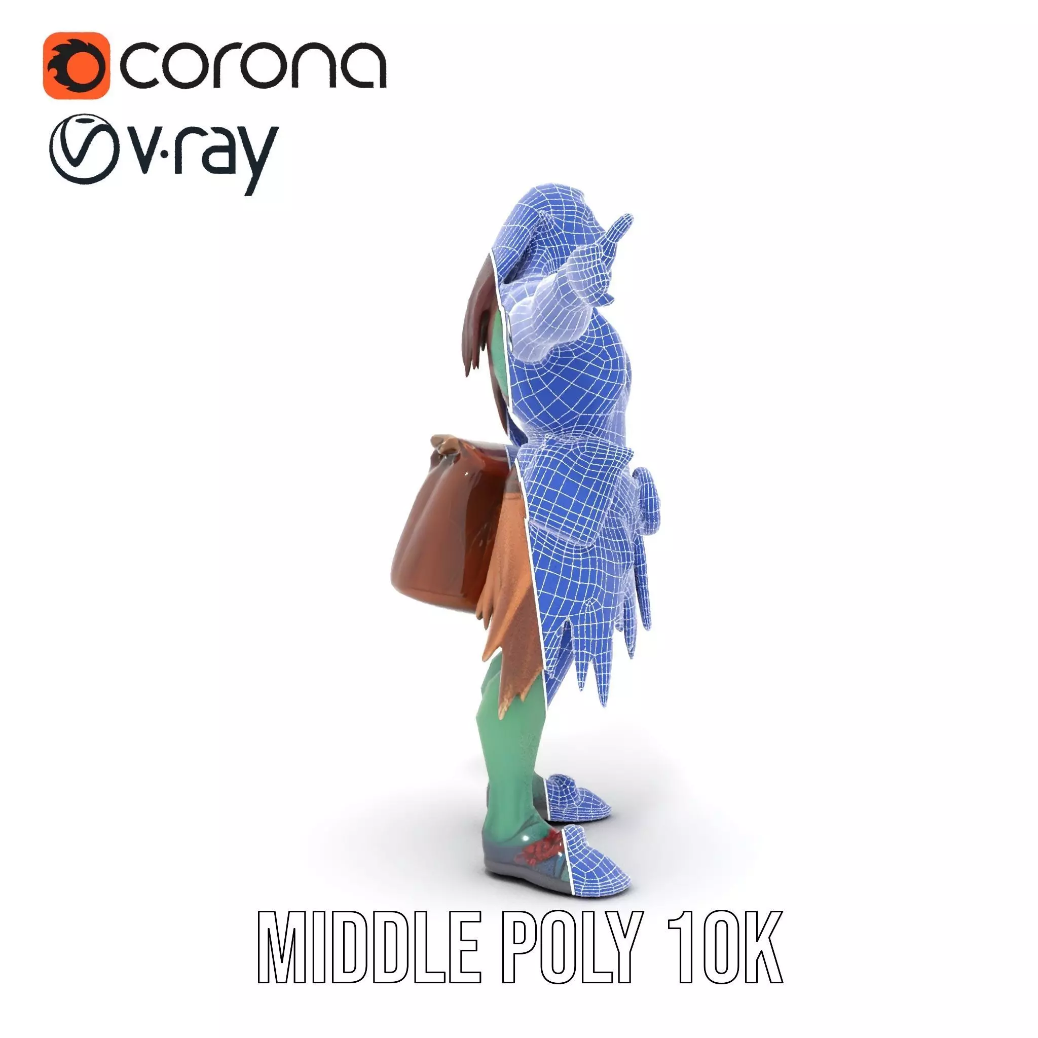 Orc Warrior Character Model Pack with Accessories Low-poly 3D model_30