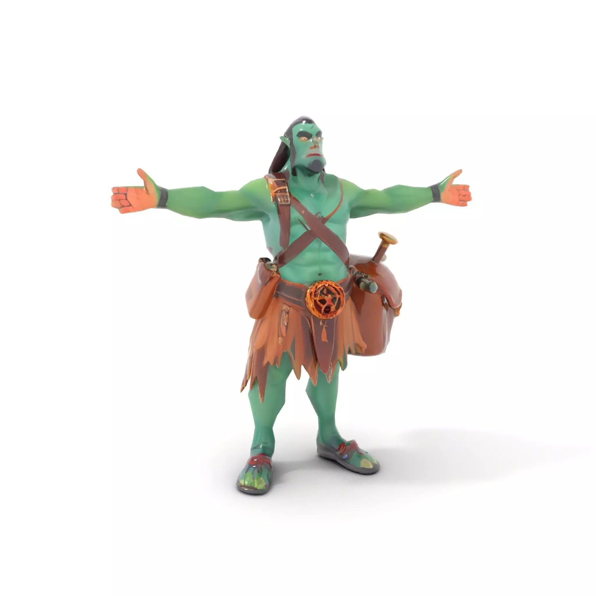 Orc Warrior Character Model Pack with Accessories Low-poly 3D model_11