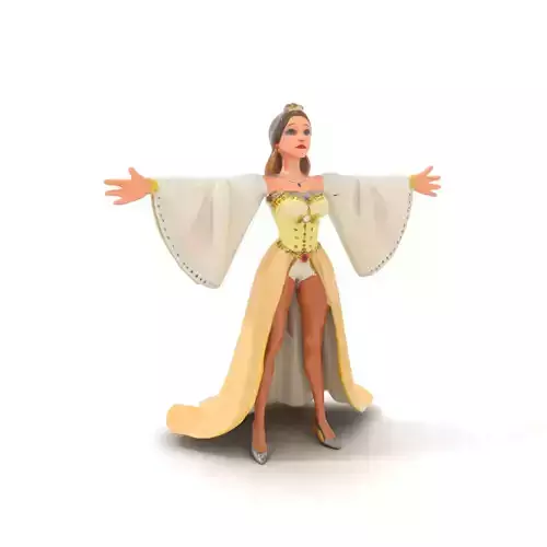 Princess Character Model Pack with Royal Gown Low-poly 3D model