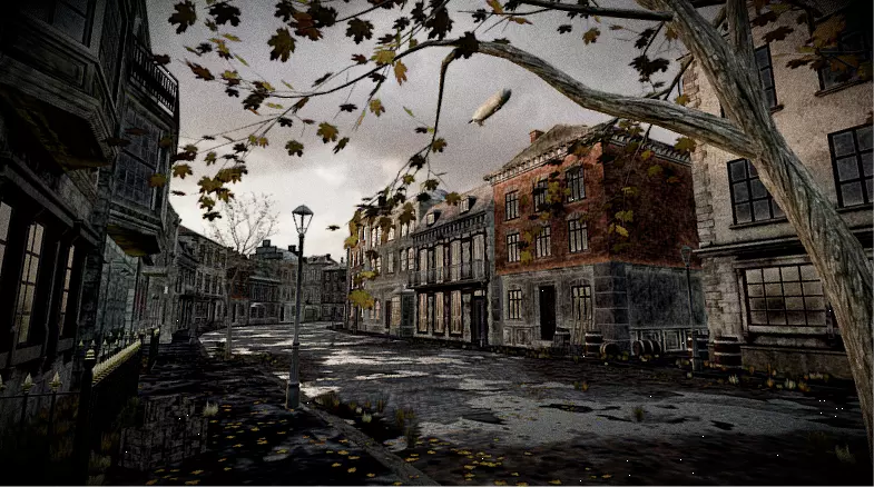 Abandoned City Street 3D model_0