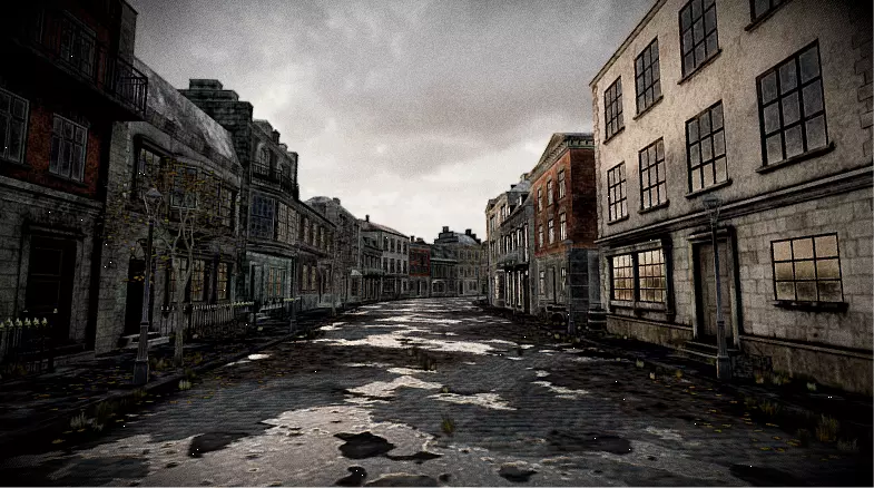 Abandoned City Street 3D model_6