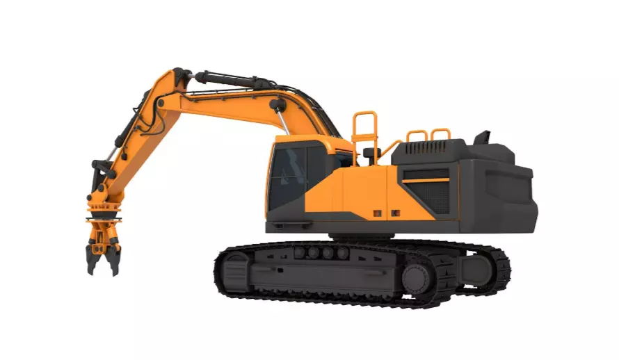 Tracked Excavator Demolition equip 3D model_2