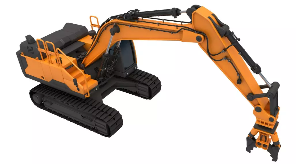 Tracked Excavator Demolition equip 3D model_4