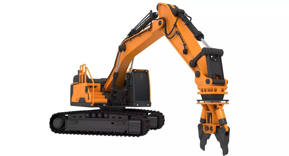 Tracked Excavator Demolition equip 3D model_0