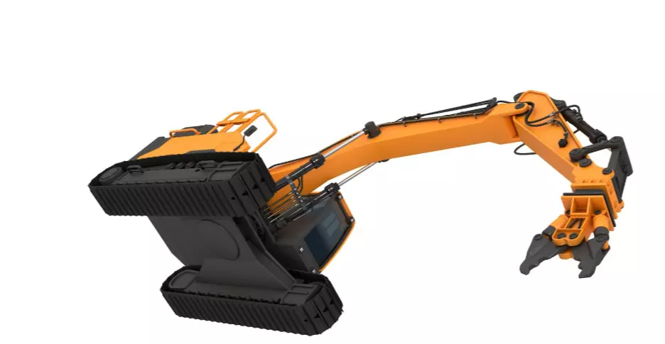 Tracked Excavator Demolition equip 3D model_3