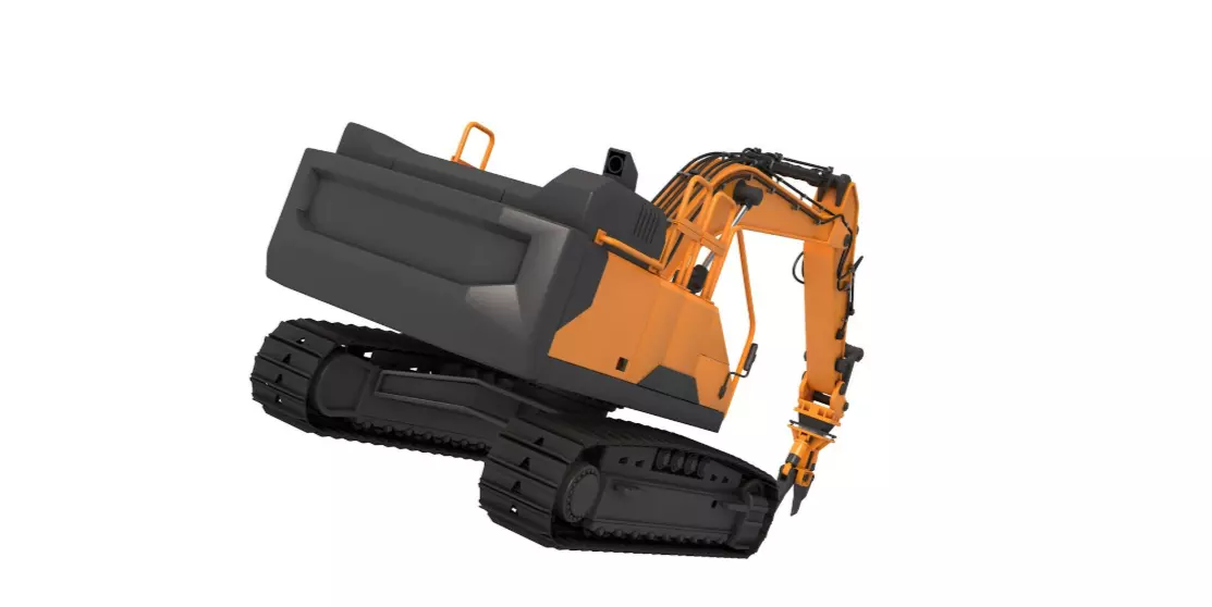 Tracked Excavator Demolition equip 3D model_6