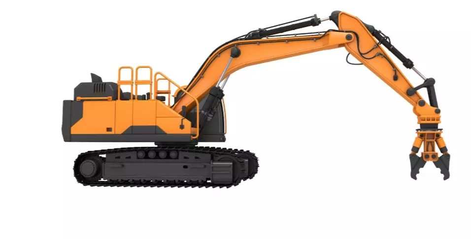 Tracked Excavator Demolition equip 3D model_5