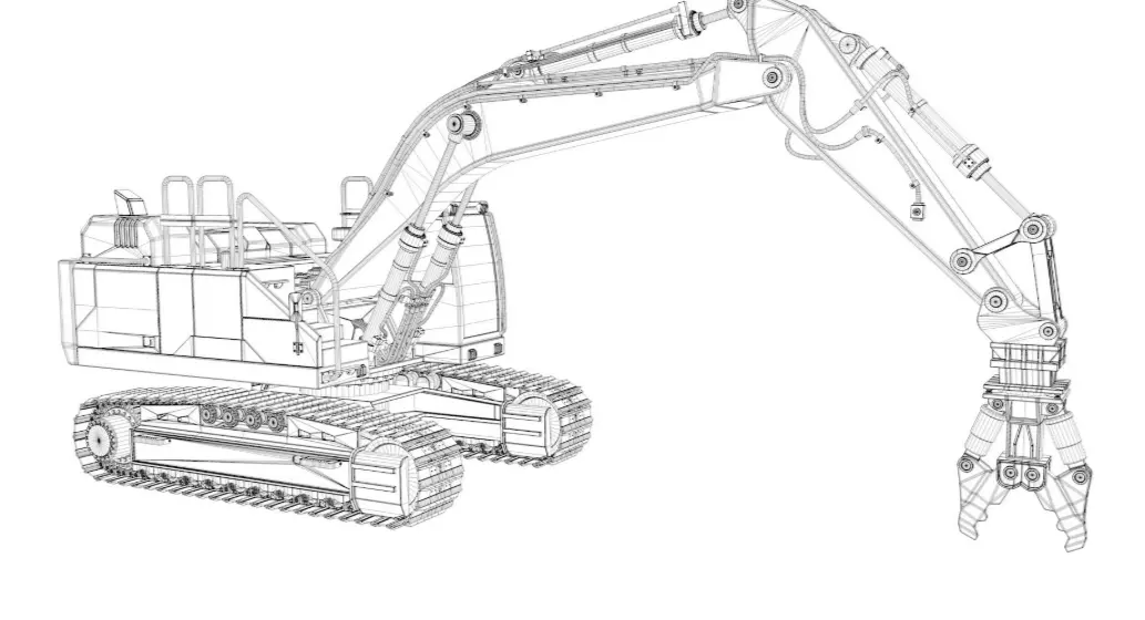 Tracked Excavator Demolition equip 3D model_7
