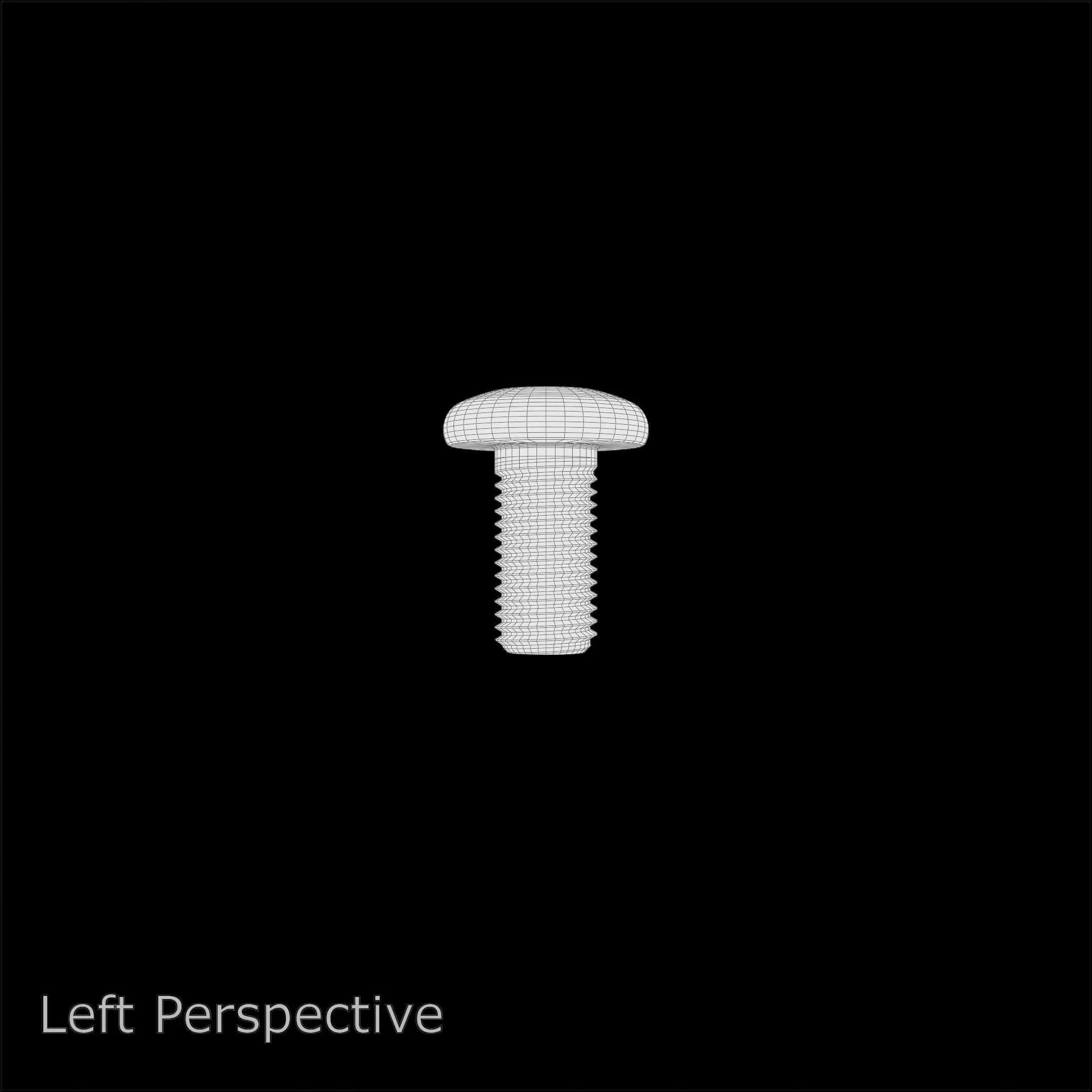 Steel Stained M6 Bolt Allen Pan Head 3D Model 3D model_10