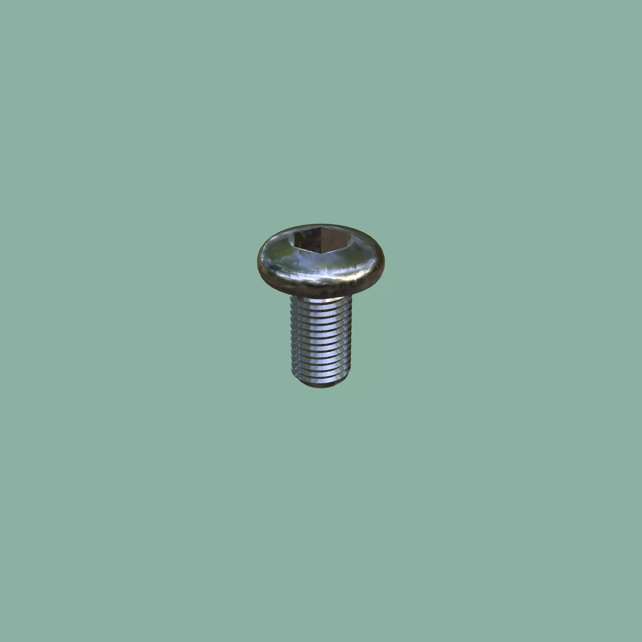 Steel Stained M6 Bolt Allen Pan Head 3D Model 3D model_0