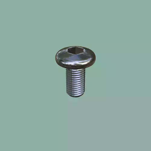 Steel Stained M8 Bolt Allen Pan Head 3D Model 3D model