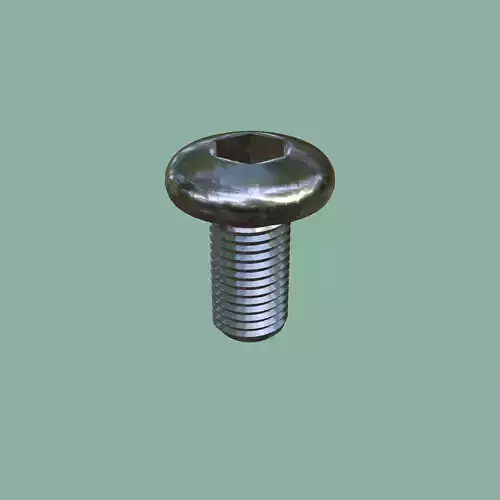 Steel Stained M10 Bolt Allen Pan Head 3D Model 3D model