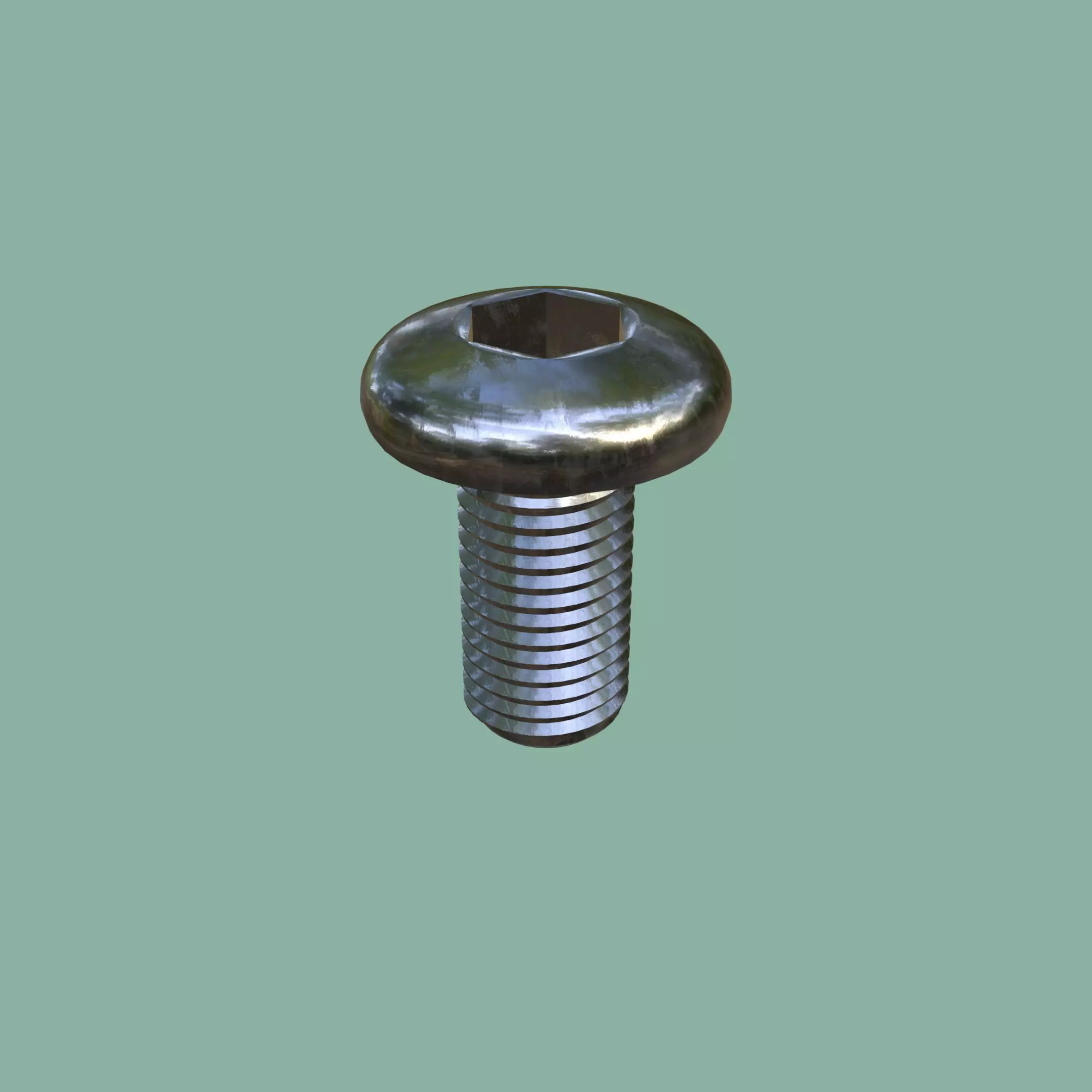 Steel Stained M10 Bolt Allen Pan Head 3D Model 3D model_0
