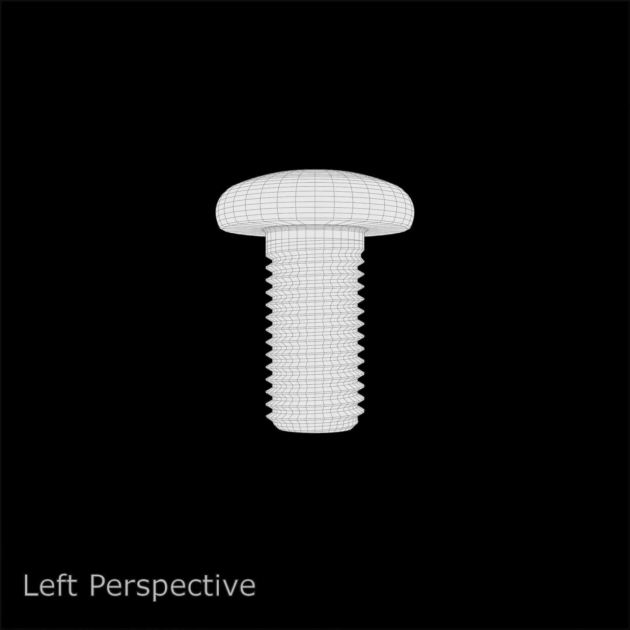 Steel Stained M10 Bolt Allen Pan Head 3D Model 3D model_11