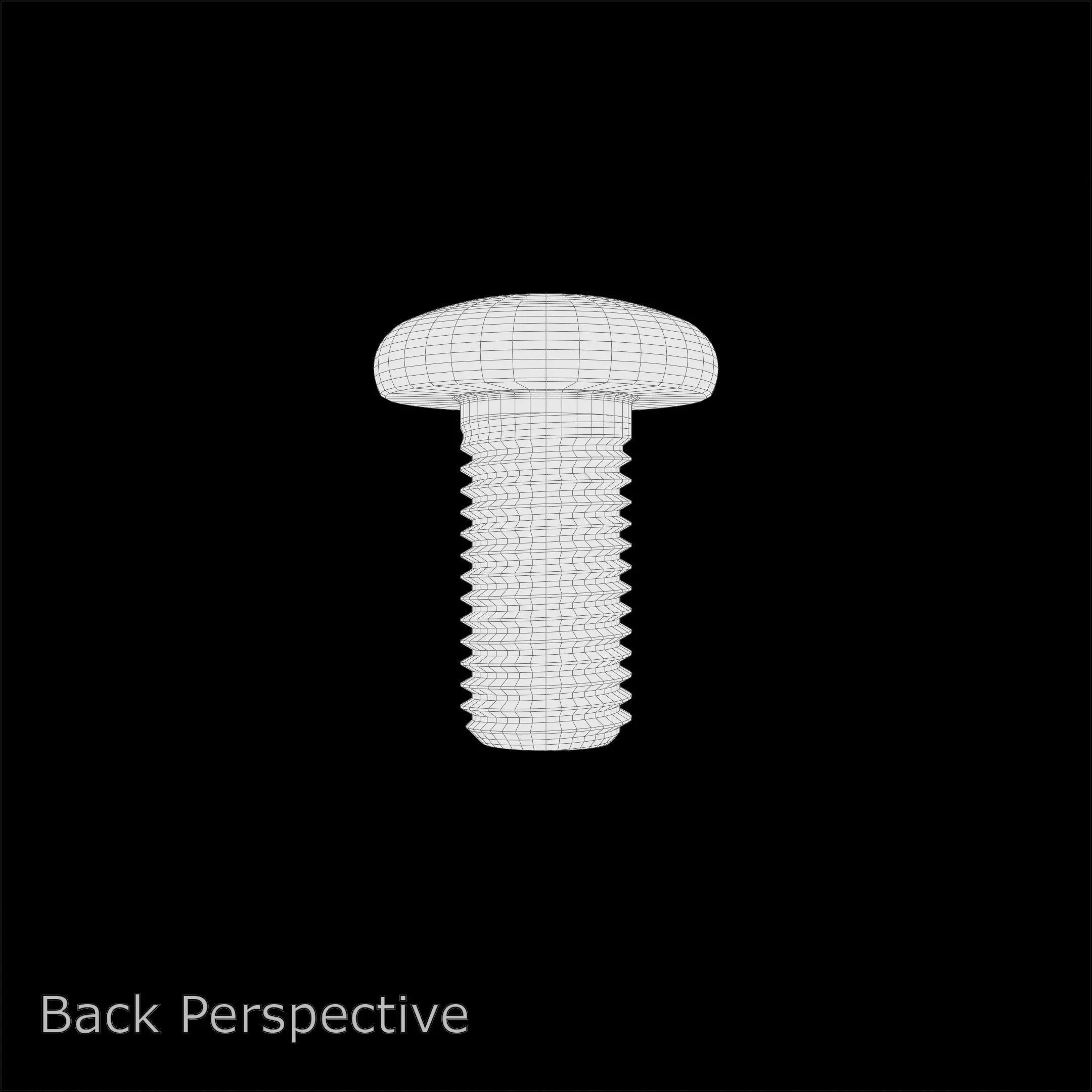 Steel Stained M10 Bolt Allen Pan Head 3D Model 3D model_10