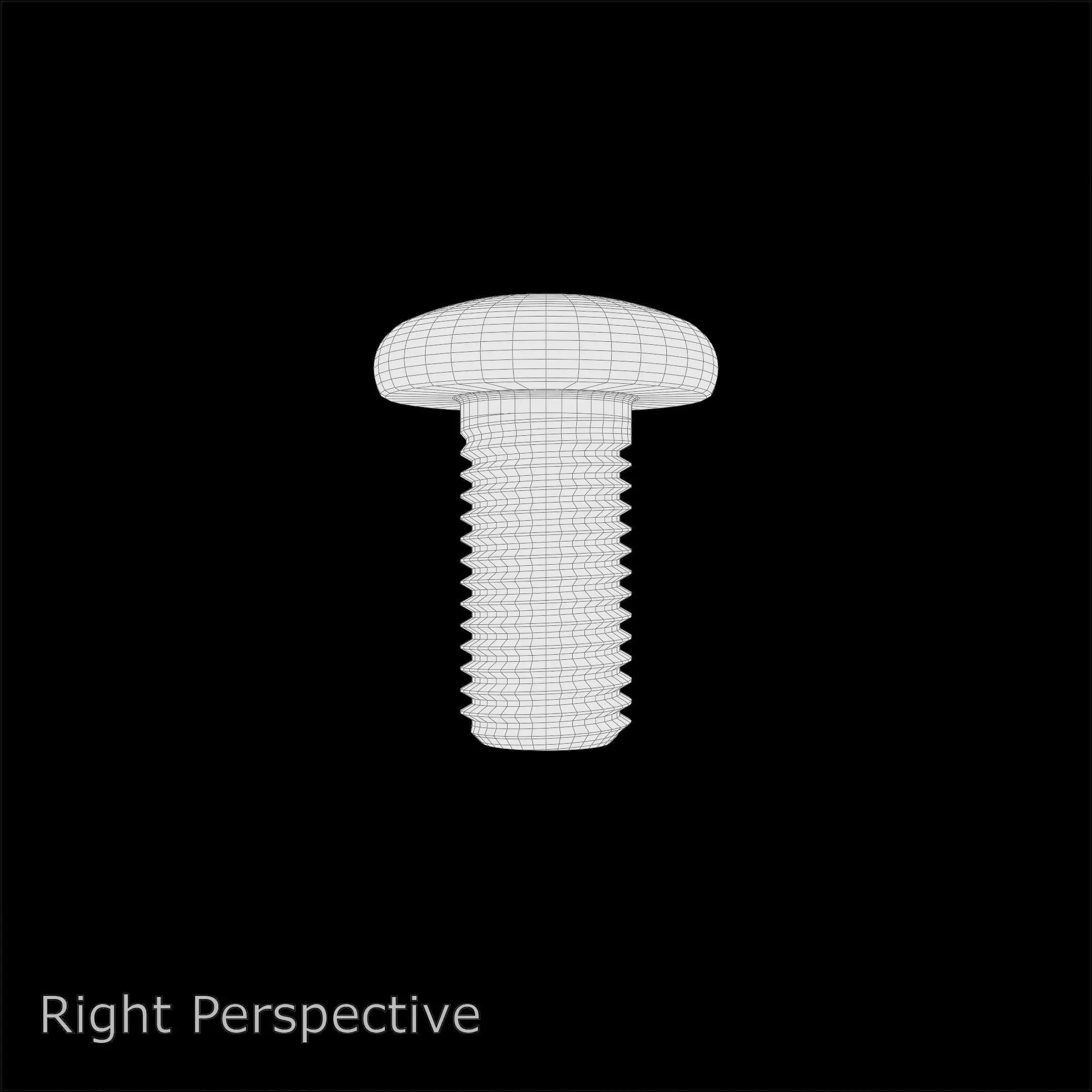 Steel Stained M10 Bolt Allen Pan Head 3D Model 3D model_12