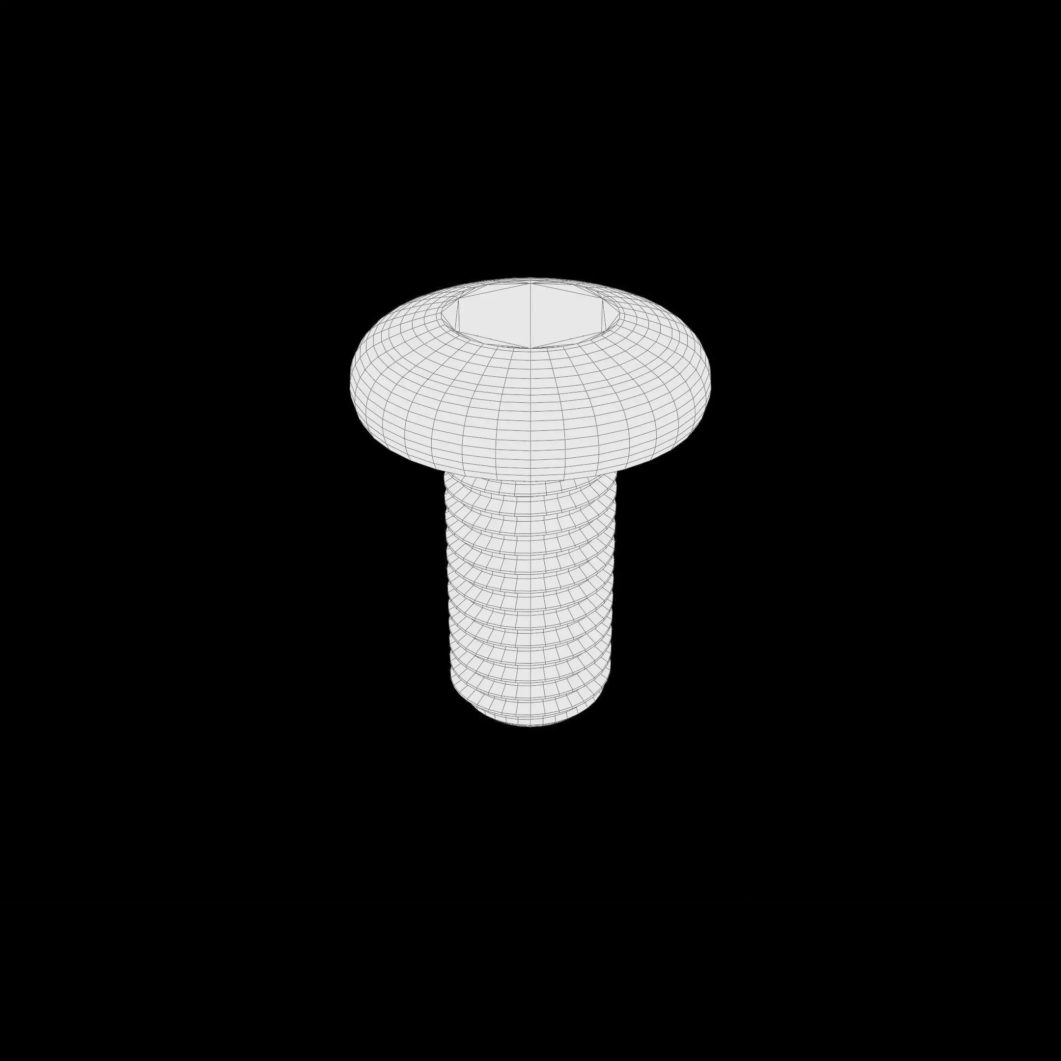 Steel Stained M10 Bolt Allen Pan Head 3D Model 3D model_13