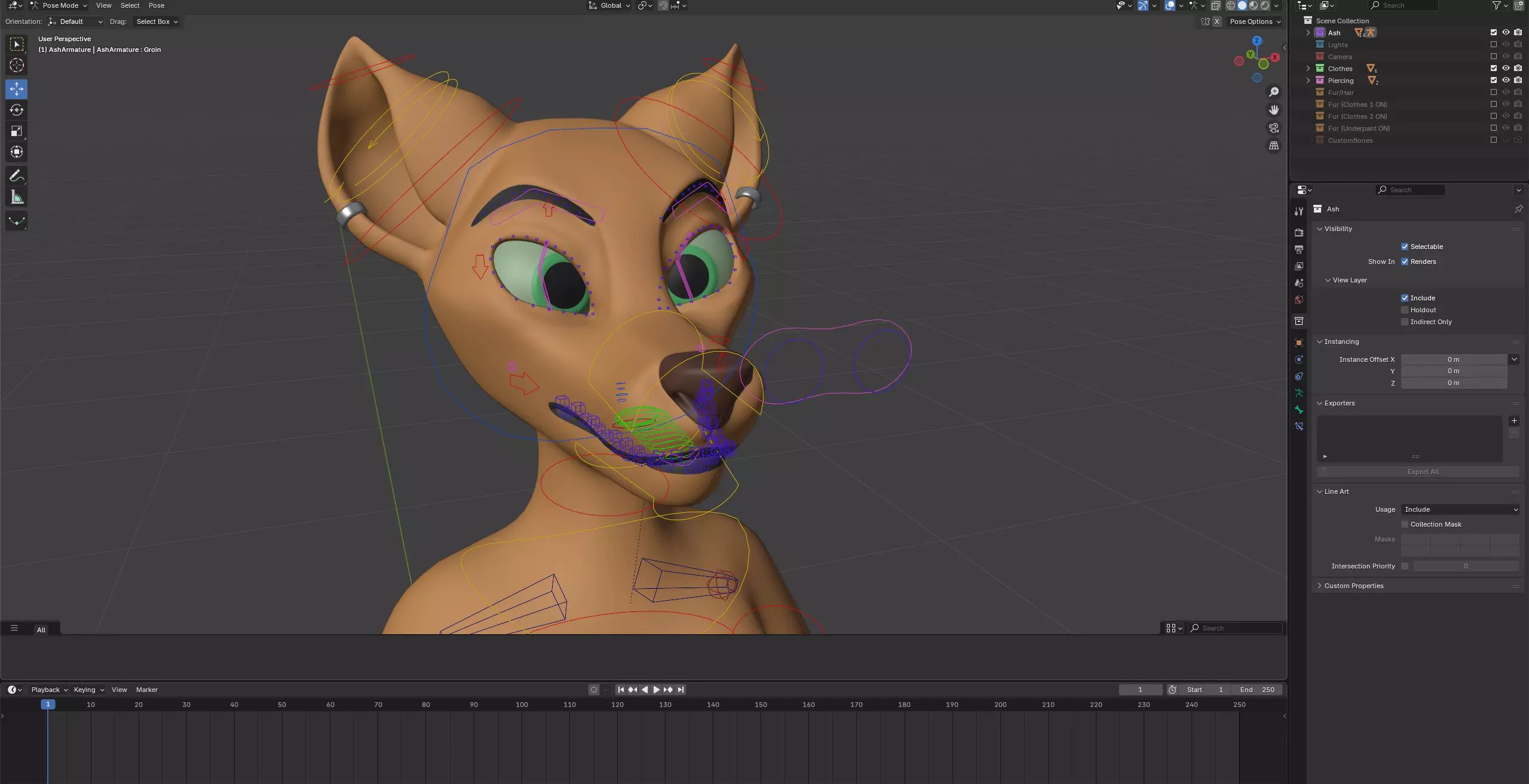 Ash Anthro Fox Low-poly 3D model_61