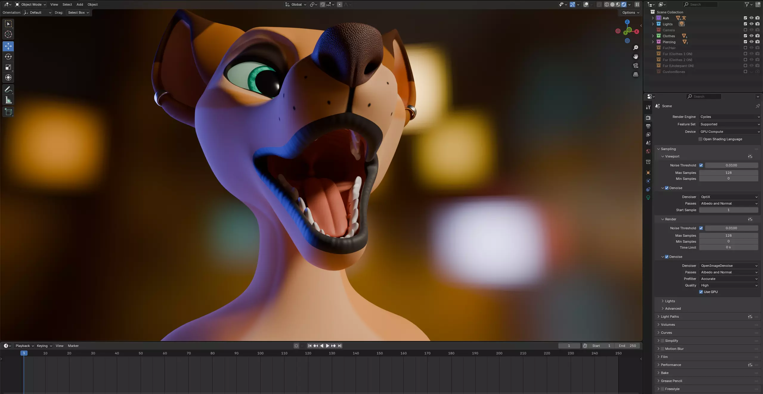 Ash Anthro Fox Low-poly 3D model_88